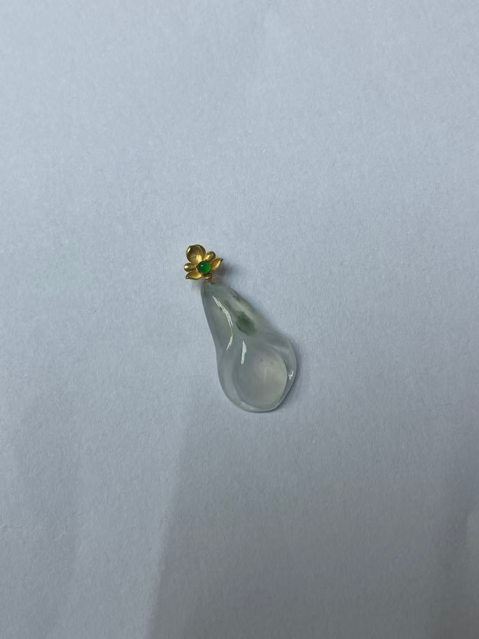 Handcrafted Icy Translucent Floating Flower Jade Magnolia Pendant Grade A Natural Burmese Jade Gift For Women