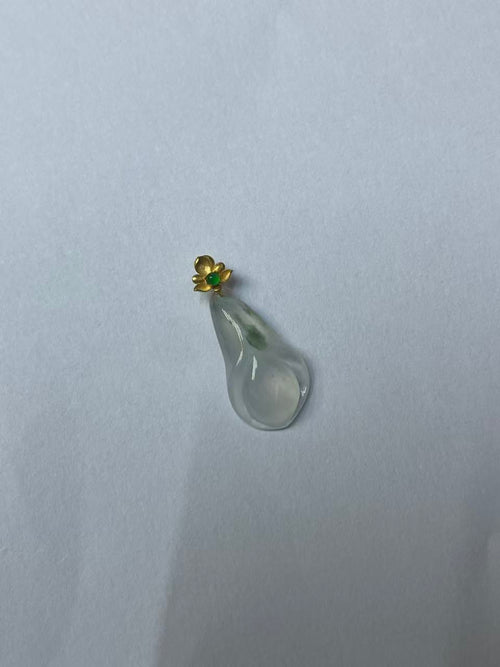 Handcrafted Icy Translucent Floating Flower Jade Magnolia Pendant Grade A Natural Burmese Jade Gift For Women