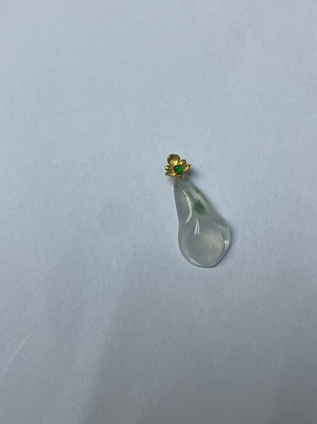 Handcrafted Icy Translucent Floating Flower Jade Magnolia Pendant Grade A Natural Burmese Jade Gift For Women