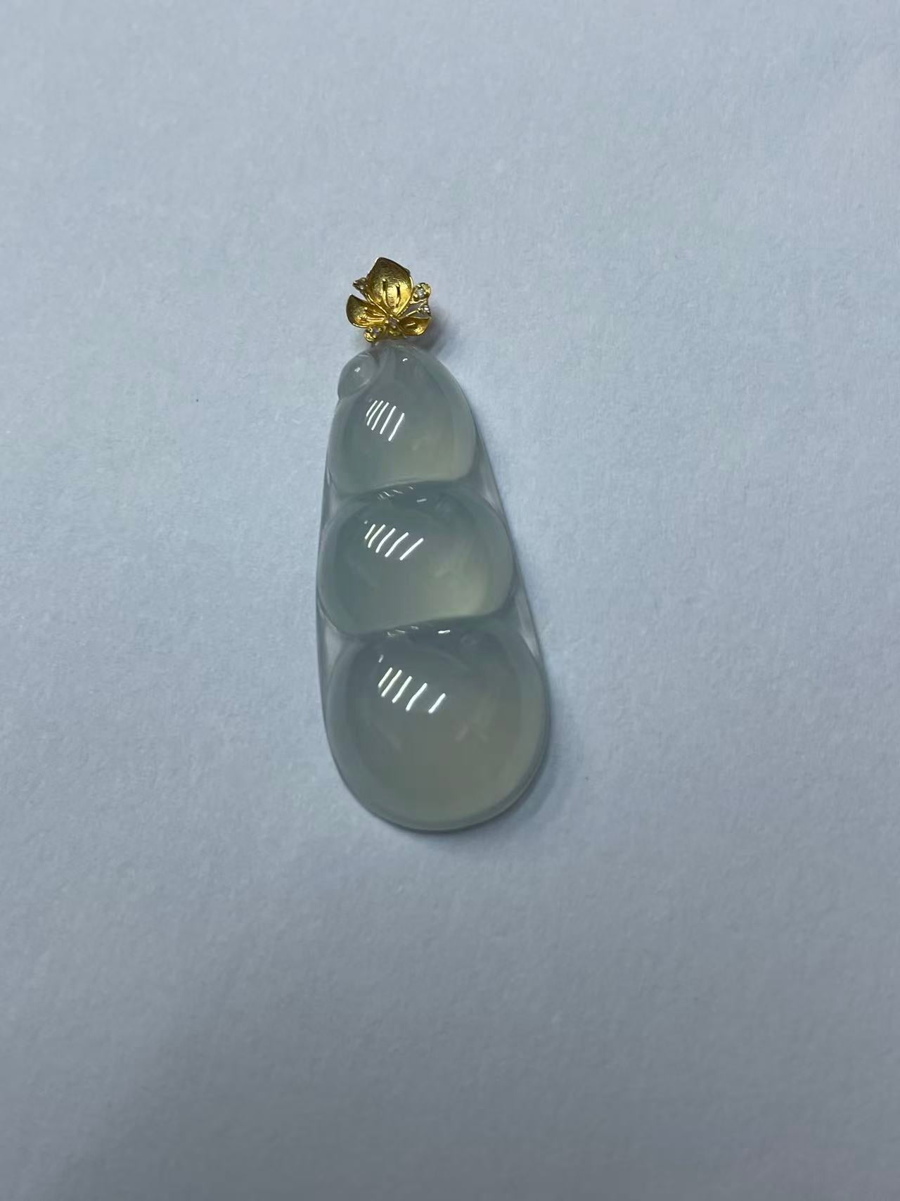 Genuine Grade A Jadeite Bean Pendant | Hand-Carved Natural Burmese Jade Necklace