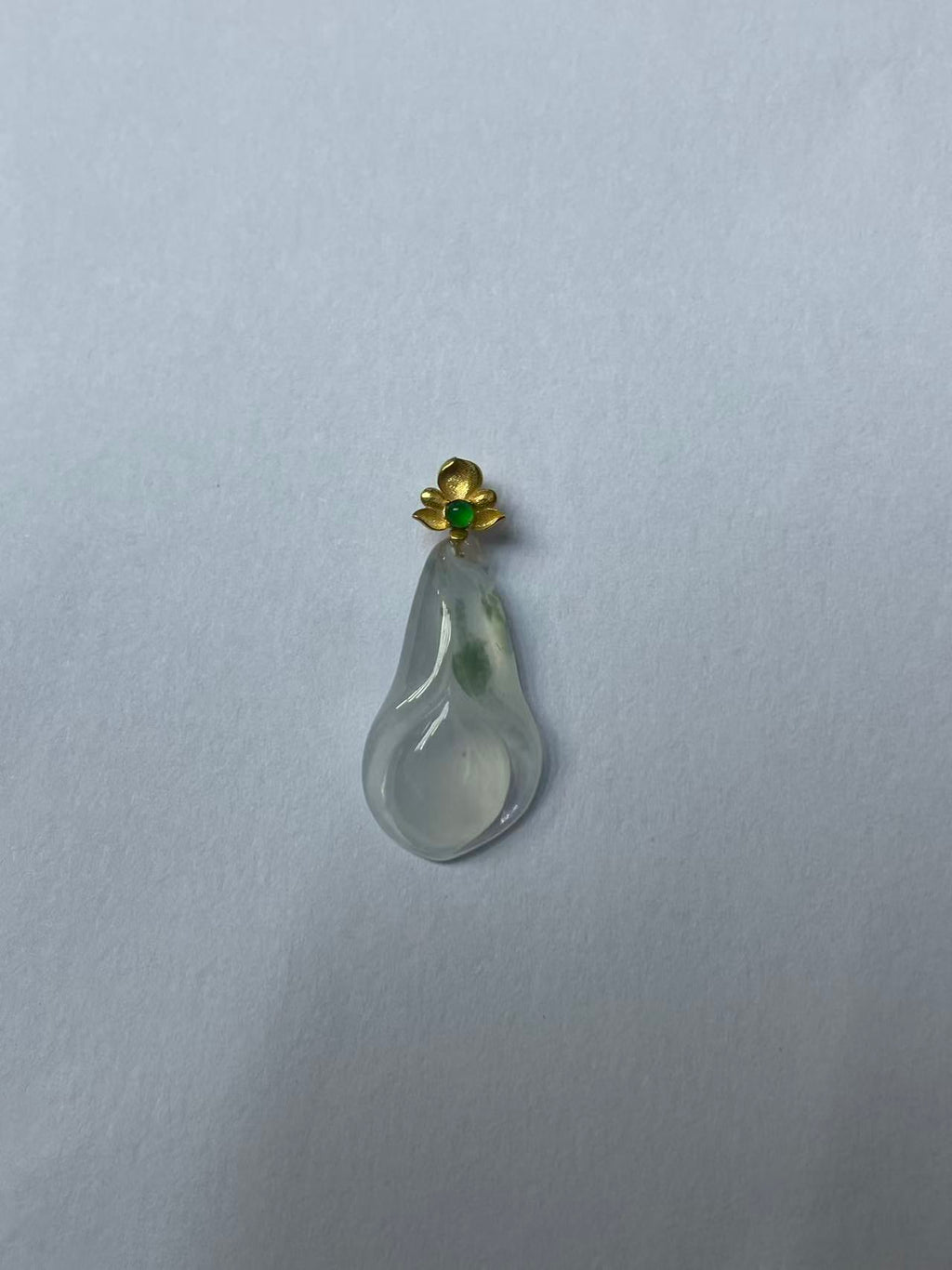 Handcrafted Icy Translucent Floating Flower Jade Magnolia Pendant Grade A Natural Burmese Jade Gift For Women