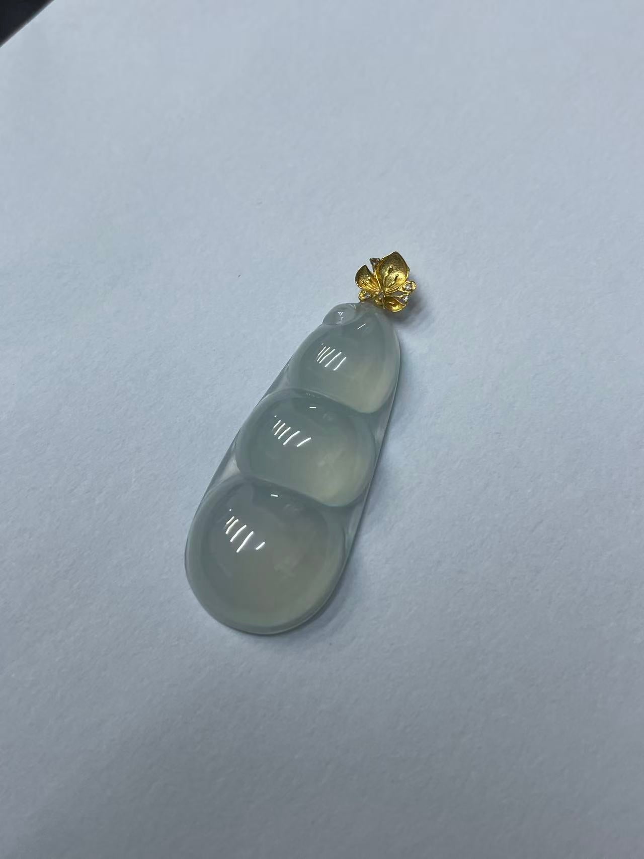 Genuine Grade A Jadeite Bean Pendant | Hand-Carved Natural Burmese Jade Necklace