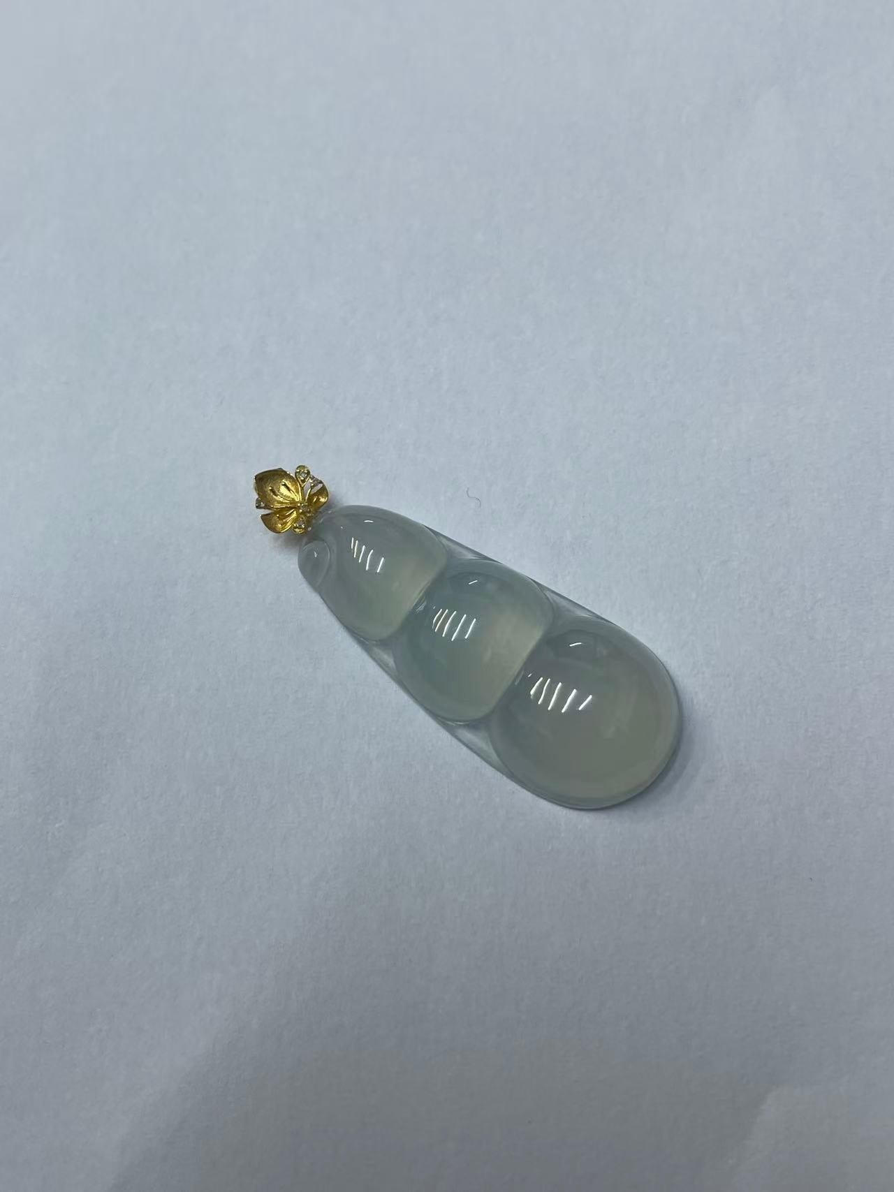 Genuine Grade A Jadeite Bean Pendant | Hand-Carved Natural Burmese Jade Necklace