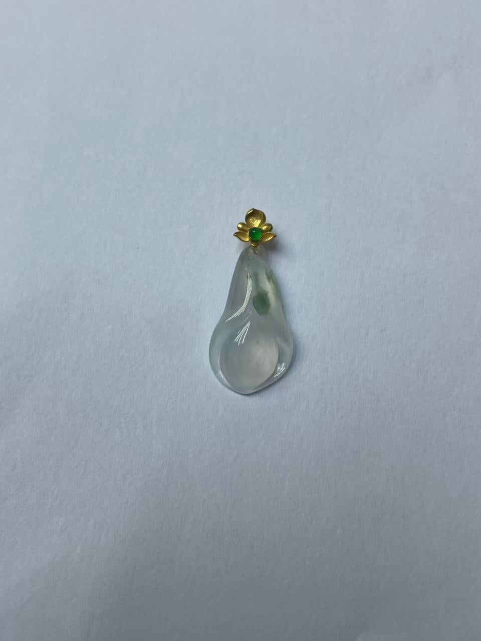 Handcrafted Icy Translucent Floating Flower Jade Magnolia Pendant Grade A Natural Burmese Jade Gift For Women